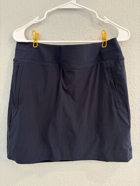Athleta Navy Ribbed-Trim Active Skort